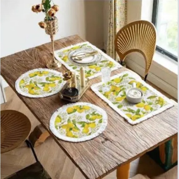 Citrus Delight woven Dining Placemat Set - Picture 1 of 6